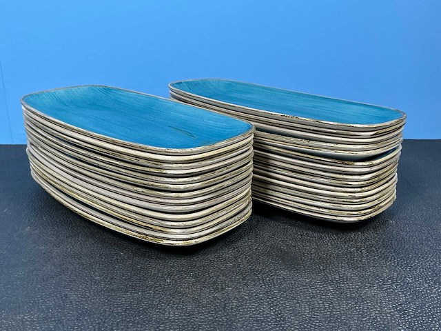 Churchill stonecast java blue chefs oblong bord (60x) - afbeelding 2 van  6