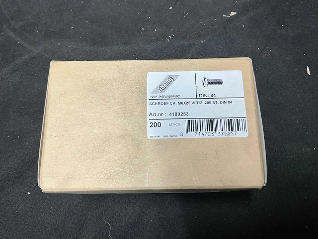 Cilinderschroef m6x25, 200 stuks) (10x) - afbeelding 2 van  2