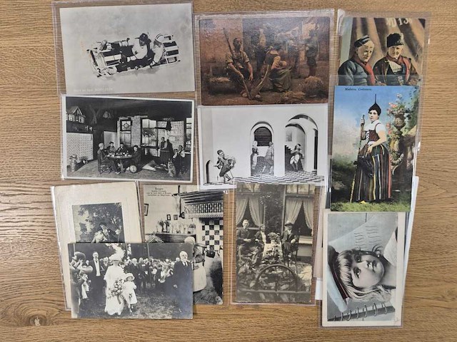 Circa 77x oude ansichtkaarten en foto’s van mensen en portretten - afbeelding 13 van  21