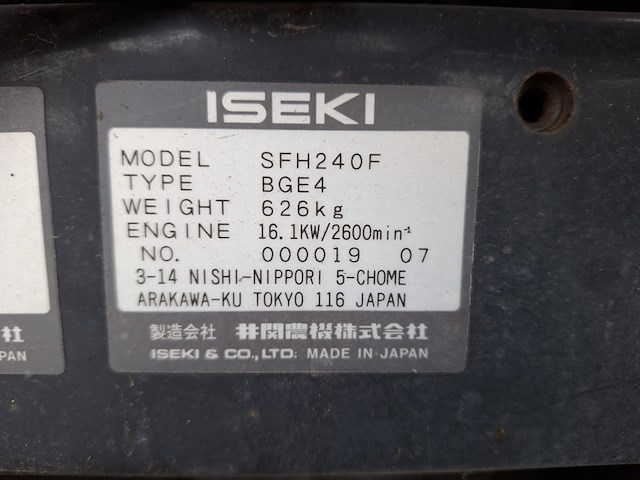 Cirkelmaaier, iseki, sfh 240f / bge 4, 2008 - afbeelding 19 van  27