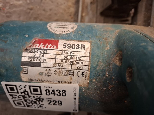 Cirkelzaag makita, 5903r, bouwjaar 1996 - afbeelding 2 van  4