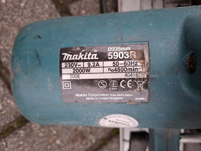 Cirkelzaag makita, 5903r, bouwjaar 2008 - afbeelding 4 van  4