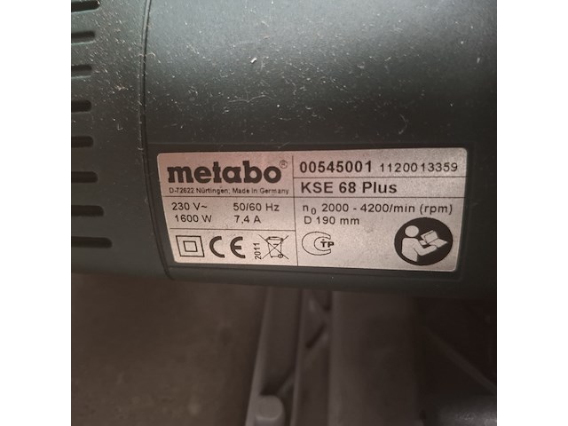 Cirkelzaag metabo, kse 68 plus, bouwjaar 2011 - afbeelding 4 van  6