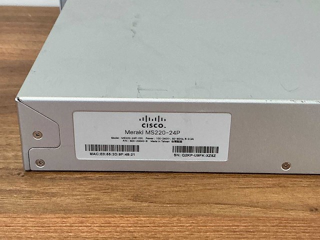 Cisco - ms220-24p - meraki - netwerk switch - afbeelding 6 van  6