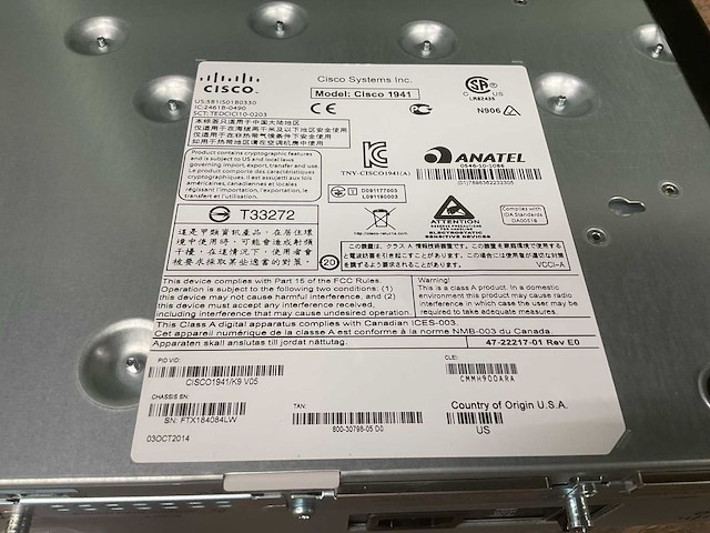 Cisco 1941 router - afbeelding 4 van  4