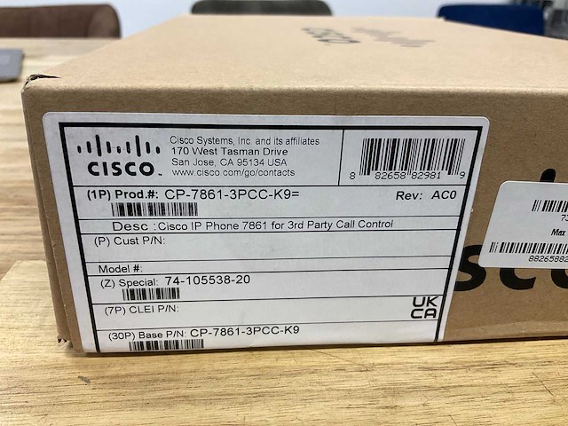 Cisco 7861 ip telefoon - afbeelding 2 van  2