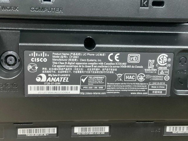 Cisco cp-8961 voip telefoon - afbeelding 8 van  9