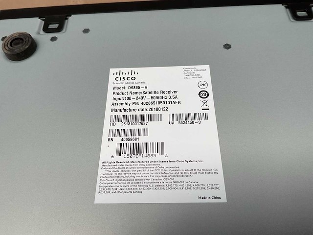 Cisco d9865 satelliet receiver (69x) - afbeelding 7 van  8