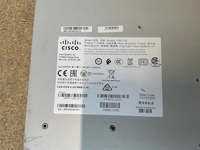 Cisco fpr-1140 firewall - afbeelding 4 van  4