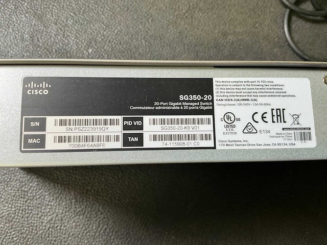 Cisco sg350-20 switch - afbeelding 6 van  6