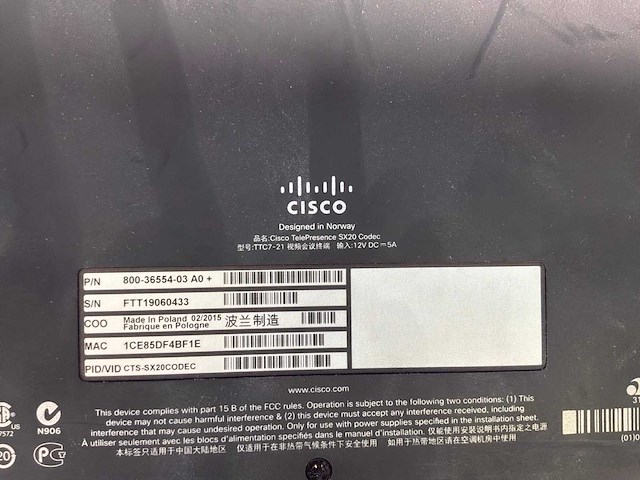 Cisco telepresence sx20 overige audio-apparatuur (12x) - afbeelding 4 van  6