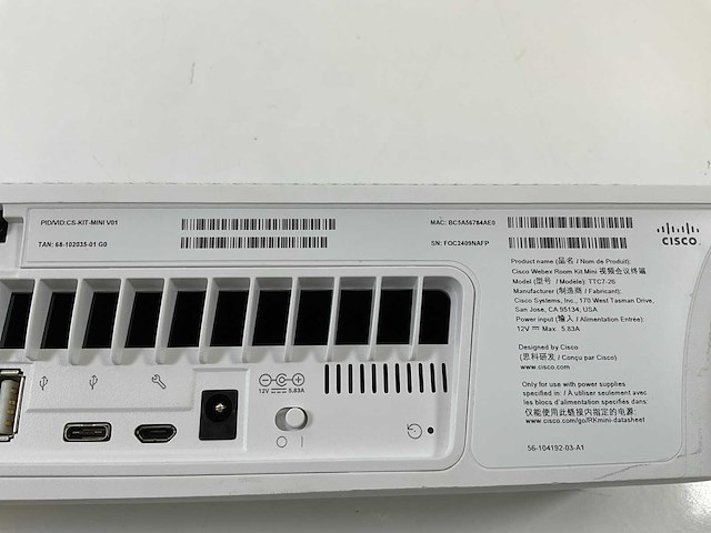 Cisco (ttc7-26), mini video conferencing room bar (2x) - afbeelding 5 van  13