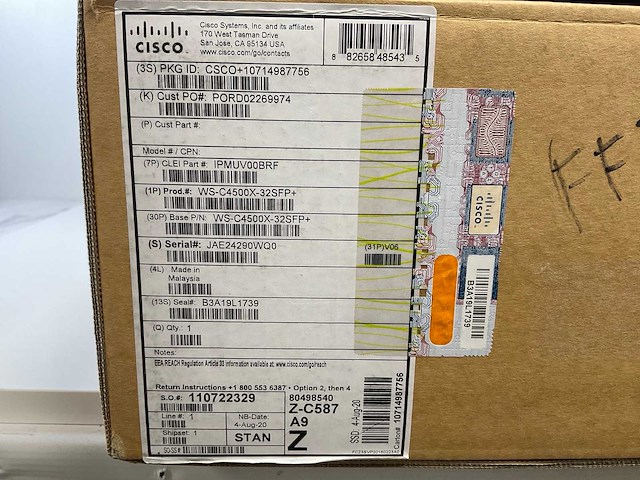 Cisco (ws-c4500x-32sfp+) catalyst 4500 32 port fixed 10g aggregation switch (new) - afbeelding 5 van  11