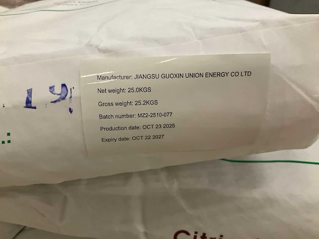 Citric acid monohydrate 25kg (10x) - afbeelding 2 van  3