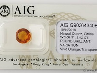 Citrine 2.42ct aig certified - afbeelding 2 van  4