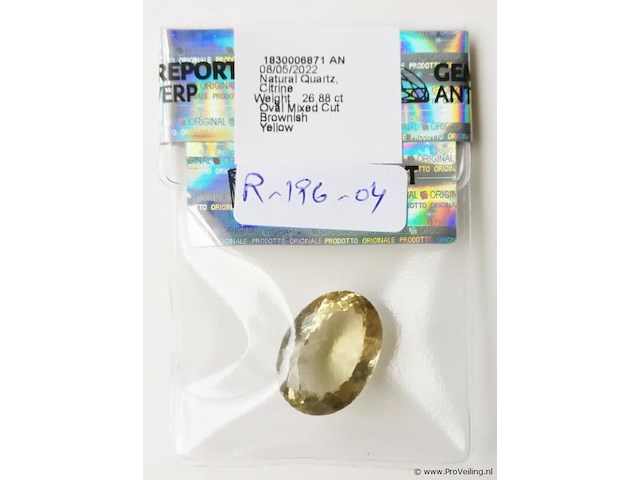 Citrine 26.88ct gra certified - afbeelding 3 van  3