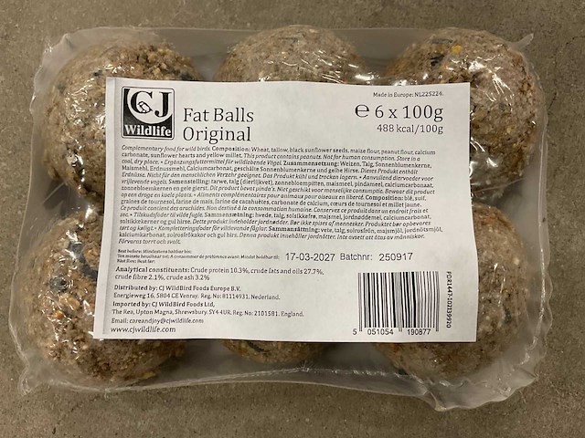 Cj wildlife mealworms verpakking á 6 stuks vetbollen (26x) - afbeelding 2 van  2