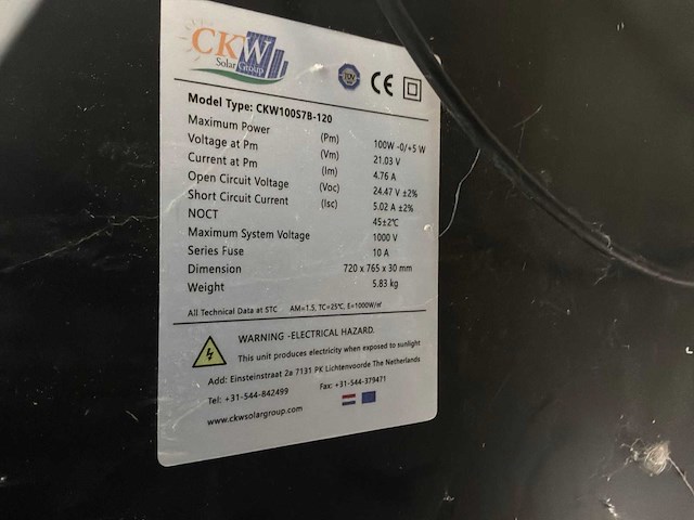 Ckw 100s7b-120 zonnepaneel (26x) - afbeelding 7 van  7