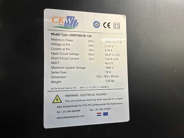 Ckw 100s7b-120 zonnepaneel (36x) - afbeelding 7 van  7