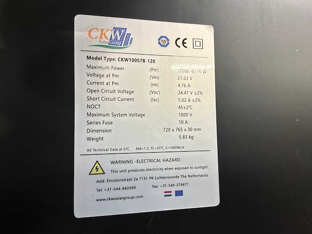 Ckw 100s7b-120 zonnepaneel (36x) - afbeelding 7 van  7