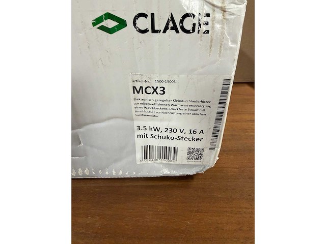 Clage - mcx3 1500-15003 - e-mini elektronische doorstroomverwarmer met stekker - afbeelding 4 van  4