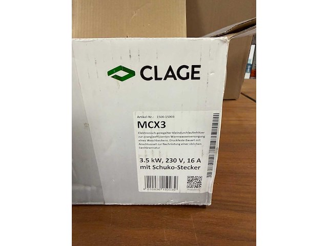 Clage - mcx3 1500-15003 - e-mini elektronische doorstroomverwarmer met stekker - afbeelding 3 van  3