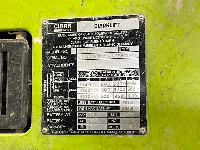 Clark tm 15 vorkheftruck - afbeelding 9 van  19
