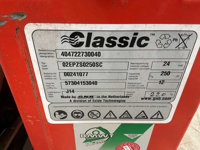Classic 02epzs0250sc tractiebatterij - afbeelding 4 van  4