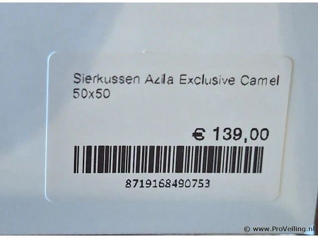 Claudi azila sierkussen exclusive camel - 50x50cm - afbeelding 2 van  2