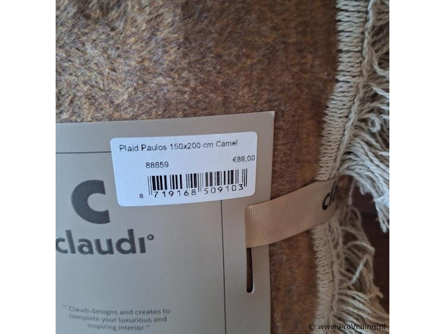 Claudi paulos plaid camel - afbeelding 2 van  2