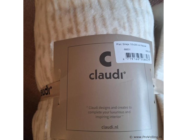 Claudi plaid streps natural - afbeelding 1 van  2