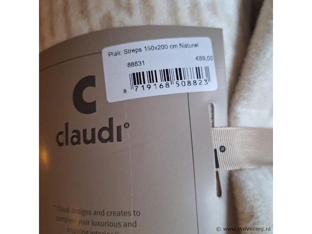 Claudi plaid streps natural - afbeelding 2 van  2