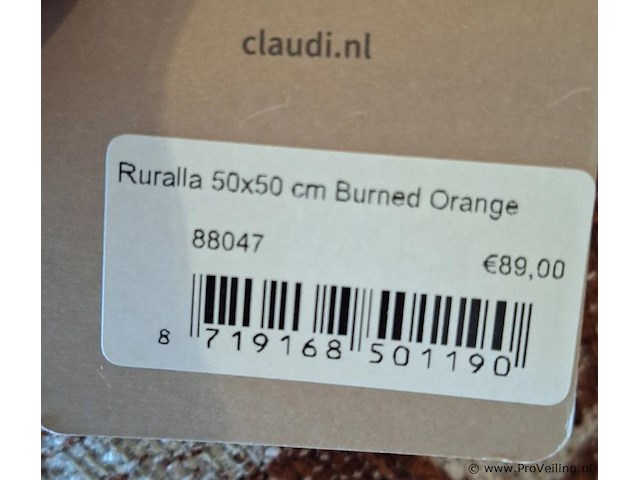 Claudi ruralla sierkussen burned orange - 50x50cm - afbeelding 2 van  2