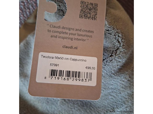 Claudi teodora sierkussen cappuccino - afbeelding 2 van  2
