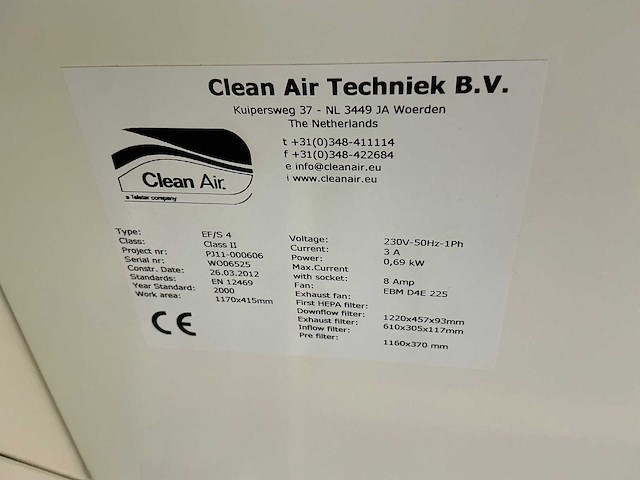Clean air by baker ef/s4 laminaire stroomkast - afbeelding 6 van  7