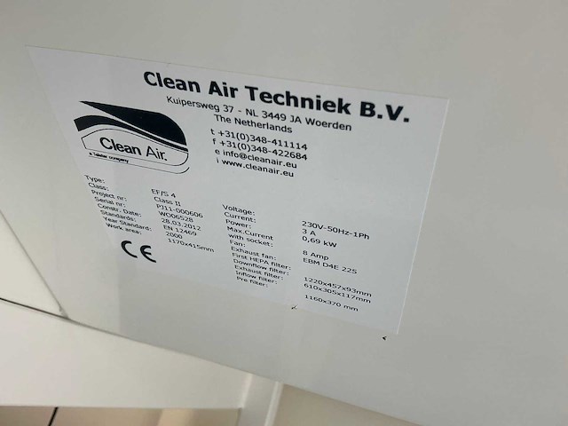 Clean air by baker ef/s4 laminaire stroomkast - afbeelding 6 van  6