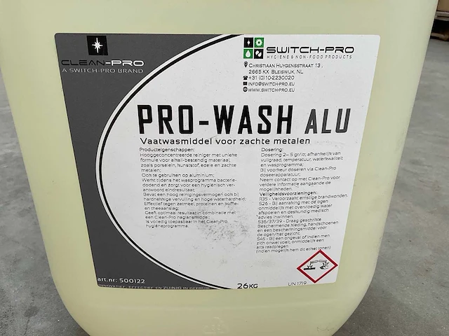 Clean-pro pro-wash alu jerrycan á 26kg vaatwasmiddel voor zachte metalen (2x) - afbeelding 2 van  2