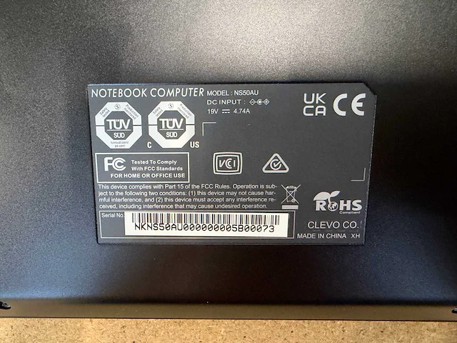 Clevo co - ns5x-xns7xau - laptop - afbeelding 7 van  7