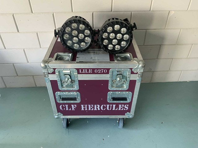 Clf hercules lile 0270 led-par in flightcase (4x) - afbeelding 1 van  6