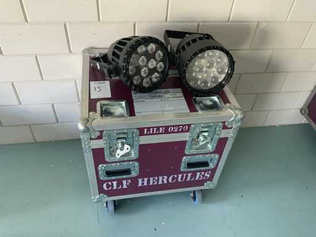 Clf hercules lile 0270 led-par in flightcase (4x) - afbeelding 1 van  6