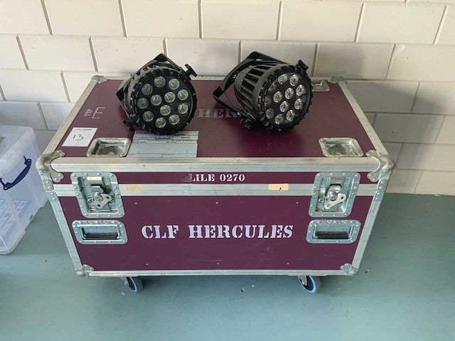 Clf hercules lile 0270 led-par in flightcase (6x) - afbeelding 1 van  8