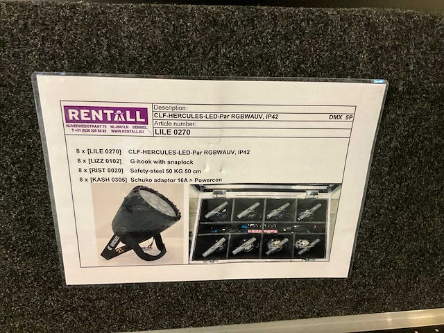 Clf hercules lile 0270 led-par in flightcase (6x) - afbeelding 8 van  8