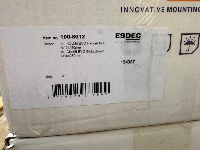 Clickfit evo stokschroef - m10x250mm (1008012) - (240x) - afbeelding 2 van  2