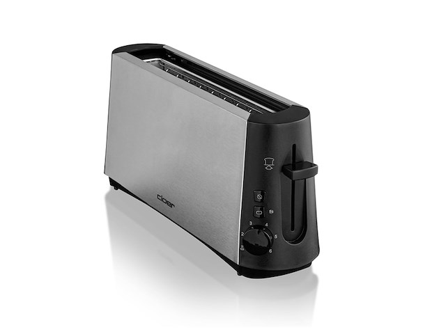 Cloer broodrooster met lange sleuf voor 2 schijven 880 w roestvrijstaal - afbeelding 2 van  4