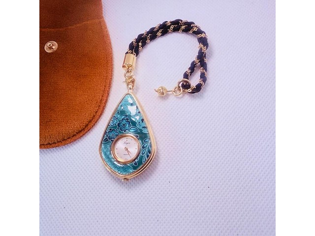 Cloisonné pendant horloge - authentieke japanse kayou - afbeelding 1 van  3