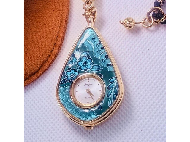 Cloisonné pendant horloge - authentieke japanse kayou - afbeelding 2 van  3