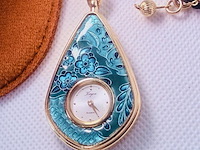 Cloisonné pendant horloge - authentieke japanse kayou - afbeelding 2 van  3