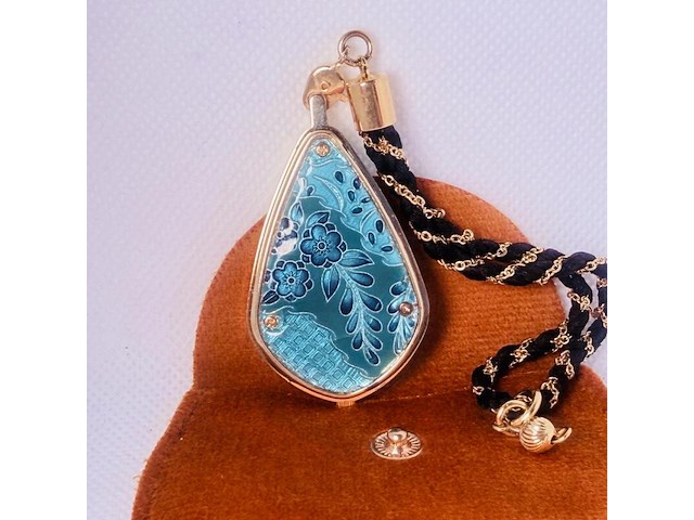 Cloisonné pendant horloge - authentieke japanse kayou - afbeelding 3 van  3