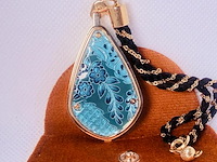 Cloisonné pendant horloge - authentieke japanse kayou - afbeelding 3 van  3