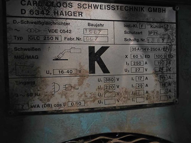 Cloos - 1987 - glc 250 n - diverse lasmachines - afbeelding 9 van  9